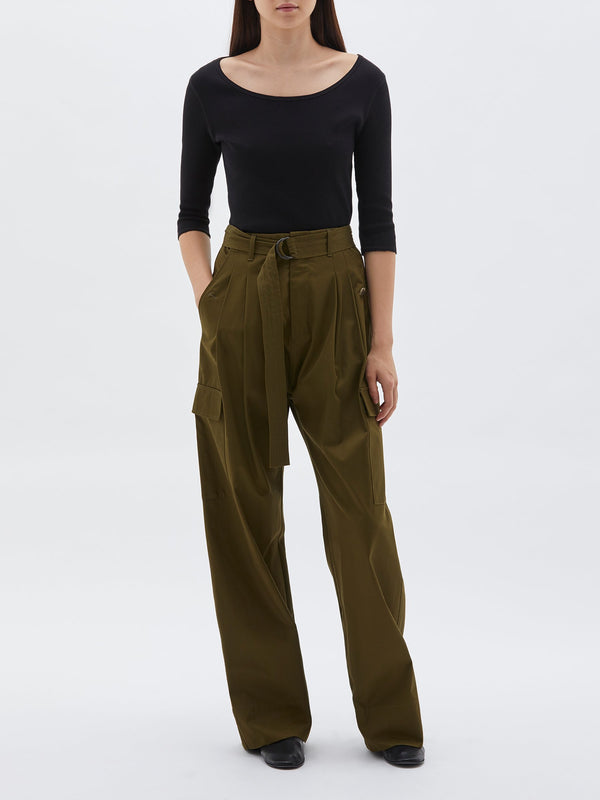 belted plt front utility pant