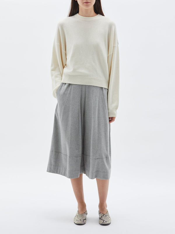 bassike felt culotte in grey-marl