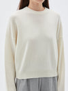 bassike batwing cashmere crew knit in white