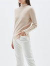 bassike roll neck layering knit in pale-pink