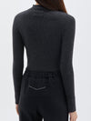 bassike roll neck layering knit in charcoal