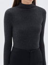 bassike roll neck layering knit in charcoal