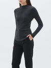 bassike roll neck layering knit in charcoal