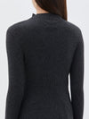 bassike roll neck layering knit in charcoal