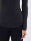 bassike roll neck layering knit in charcoal