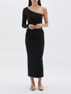 bassike rib tubular skirt in black