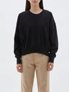 bassike classic crew sweat in black