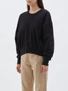 bassike classic crew sweat in black