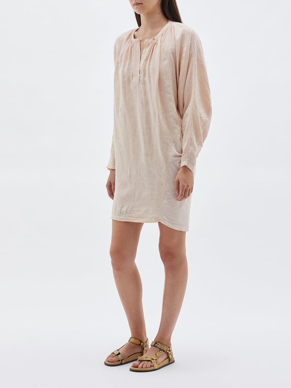 bassike placket front asymmetric dress in rosalia