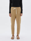 bassike stretch twill tapered pant in stone