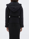 bassike wadded hooded wrap jacket in black