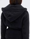 bassike wadded hooded wrap jacket in black