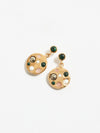 bassike anna beck wavy stone drop earrings in gold