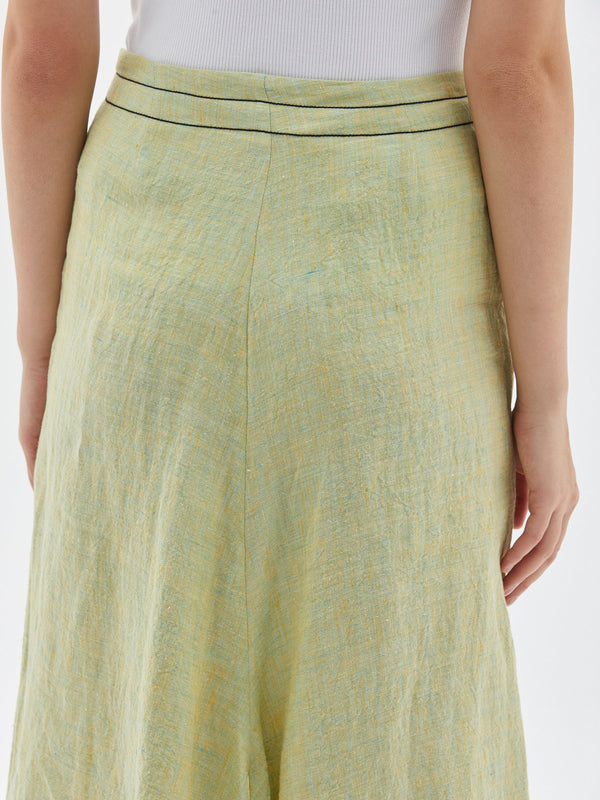 linen melange draped skirt