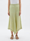 linen melange draped skirt