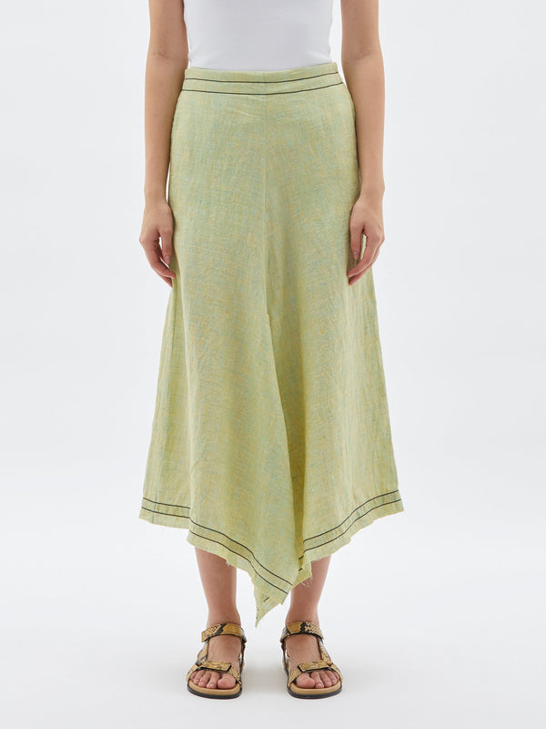 linen melange draped skirt