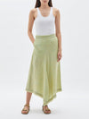 linen melange draped skirt