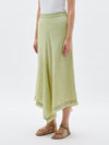 linen melange draped skirt