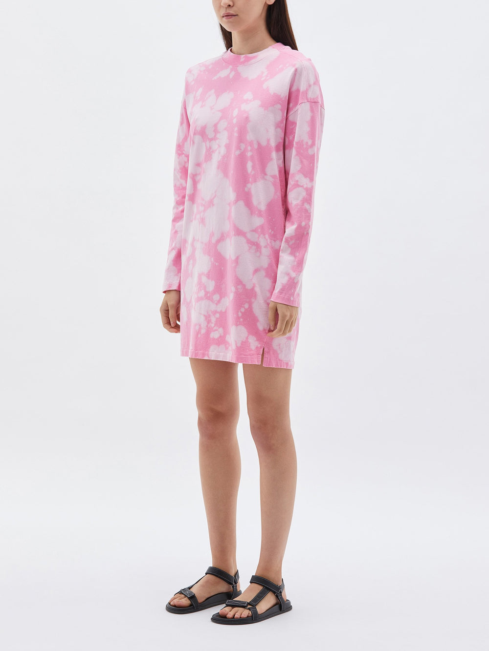 motley dbl jsy boxy l/s dress