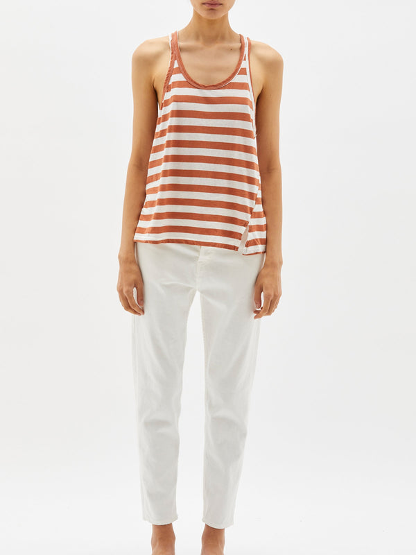 stripe slouch athletic tank