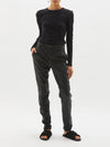 leather waisted pant