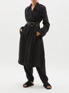 wool linen relaxed trench