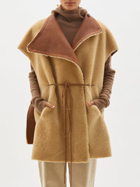 reversible shearling cape