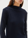 slub rib raised neck l/s top