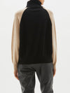 contrast raglan roll neck knit