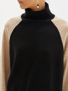 contrast raglan roll neck knit