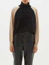 contrast raglan roll neck knit