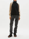 contrast raglan roll neck knit