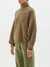 melange chunky turtleneck knit