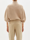 melange chunky turtleneck knit