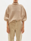 melange chunky turtleneck knit