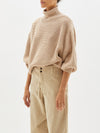 melange chunky turtleneck knit