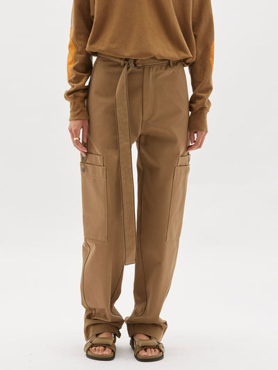 contrast stitch gabardine belt