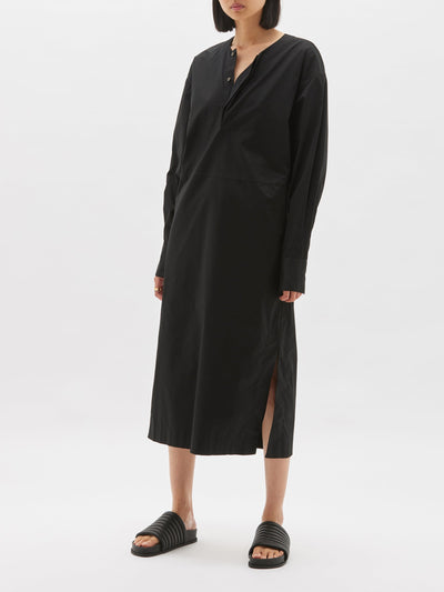 organic poplin shirt sleeve dress