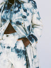 bleached shibori denim dress