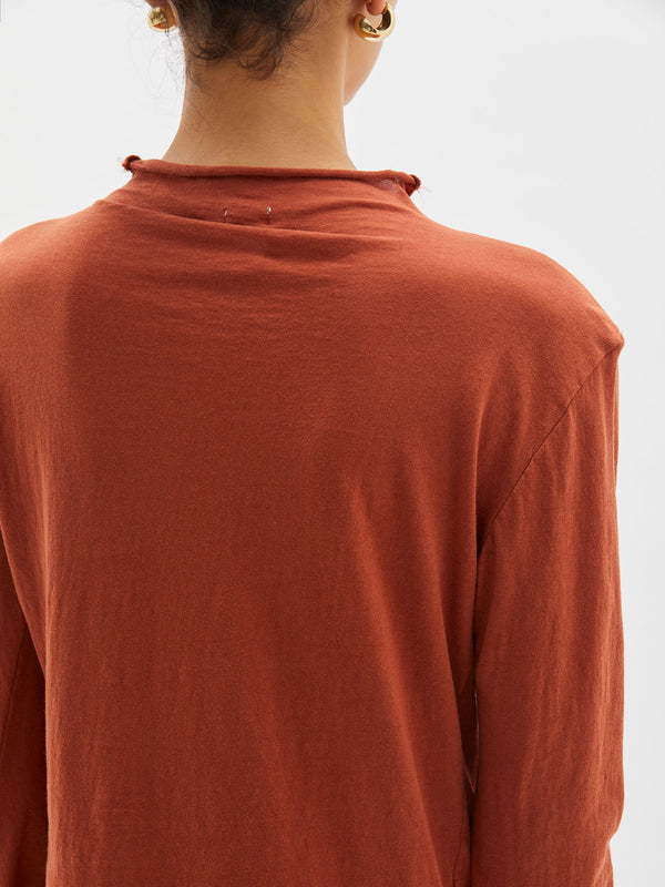 raised neck slim l/s t.shirt