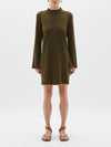 raised neck slim l/s dress