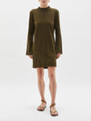 raised neck slim l/s dress