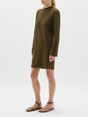 raised neck slim l/s dress