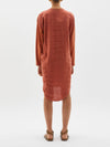 v neck bxy contrast l/s dress