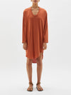 v neck bxy contrast l/s dress