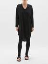 v neck bxy contrast l/s dress