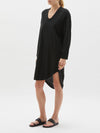 v neck bxy contrast l/s dress