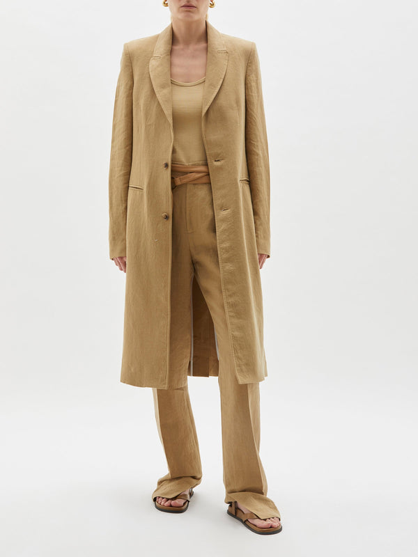 linen longerline jacket