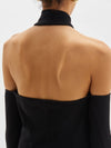 halter neck rib l/s top