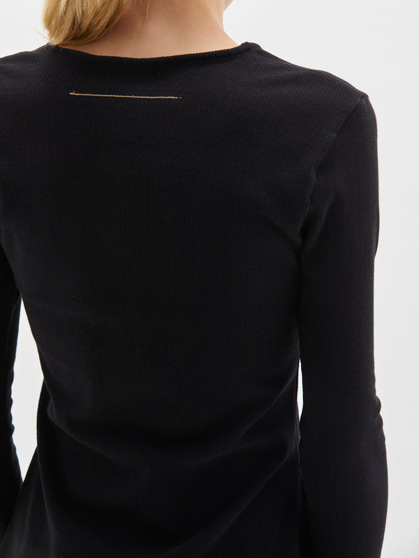 tie front rib l/s t.shirt